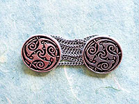 Cloak Clasp Set Celtic wheel pattern