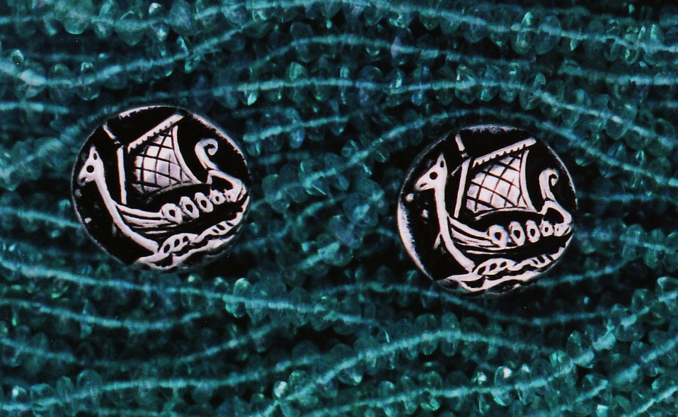 Cufflinks: Viking Ship Pattern