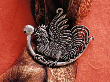 Renaissance Rooster Pewter Brooch Nagle Forge & Foundry