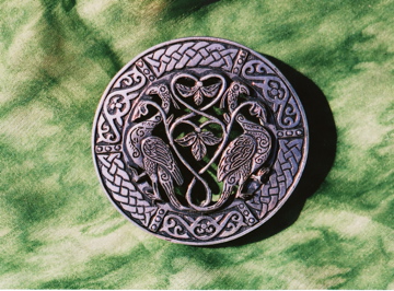 Lovebirds Plaid Brooch Pewter Brooch Nagle Forge & Foundry