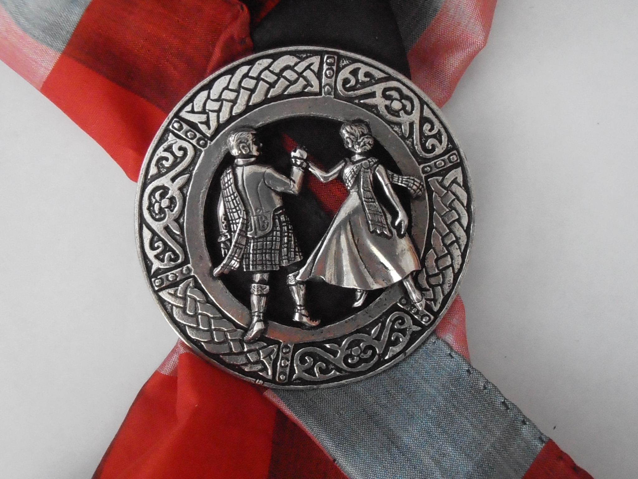 Scottish Country Dancers Plaid Brooch