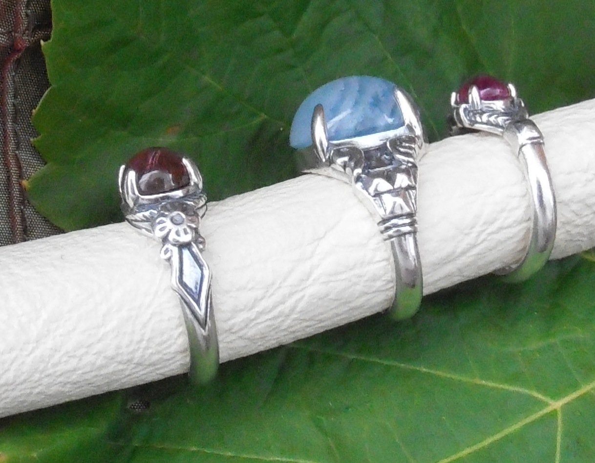 Cabochon Set Sterling Silver Finger Rings Nagle Forge & Foundry